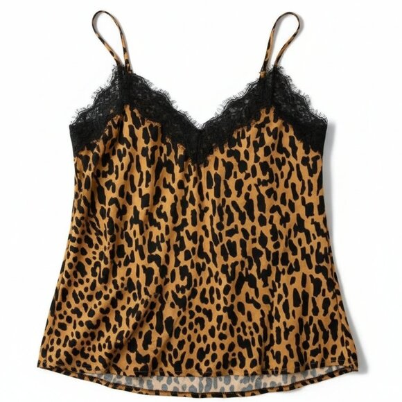 BP Leopard Print Satin Lace Camisole Brown XS NWT - Picture 7 of 7